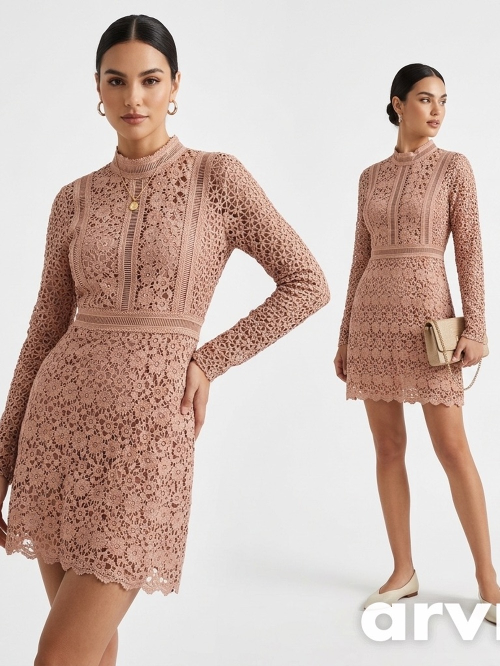 Brand new. Chic Wish mauve lace dress. Medium.